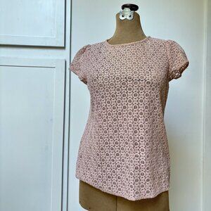 Ann Taylor Soft Pink Loft Lace Top‎ - Size XS